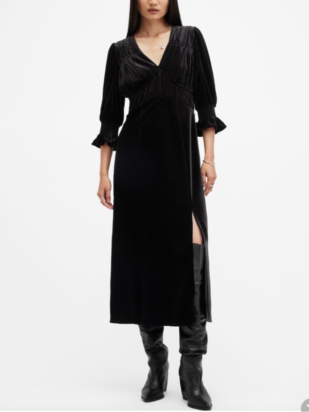 Allsaints Ani Velvet dress size 4 NWT